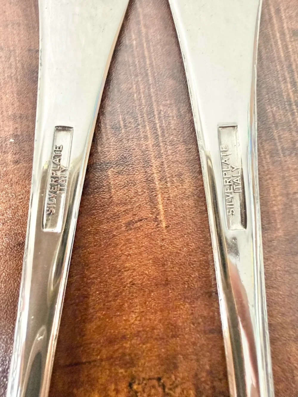 Vintage Italian Silver Plate Salad Server Set x2